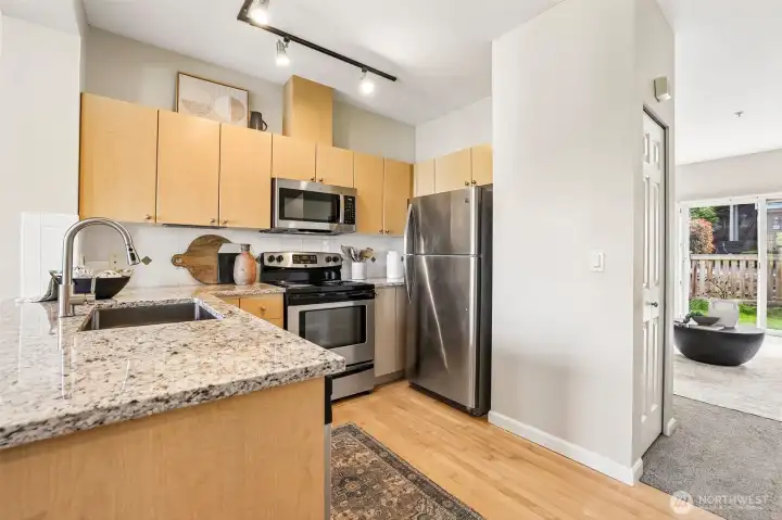 Stainless steel appliances.