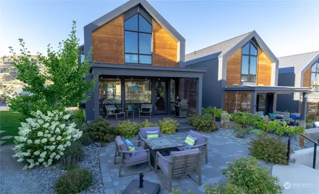 Exterior view of home from Vineyard District Pool looking North.