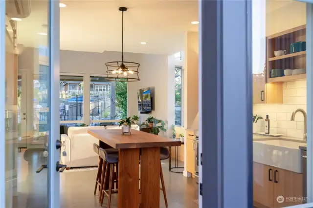 View of entry into kitchen area.