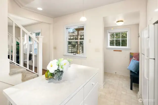 Looking toward back door & living area