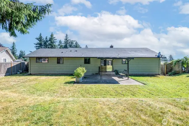 This large backyard is ready for multiple uses