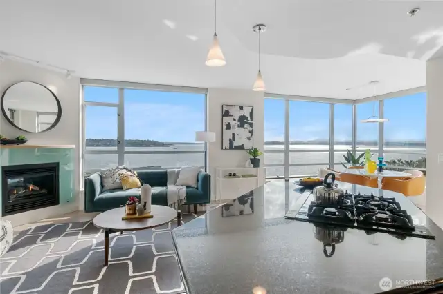 Breathtaking views throughout the stunning corner condo