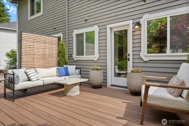 Outdoor back deck perfect for grilling and entertaining.