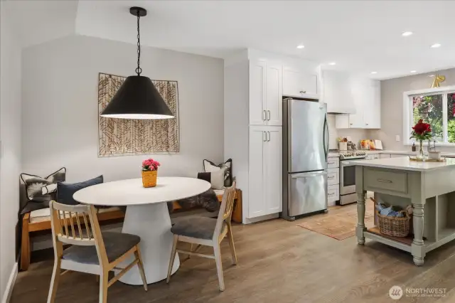 Dining and remodeled kitchen