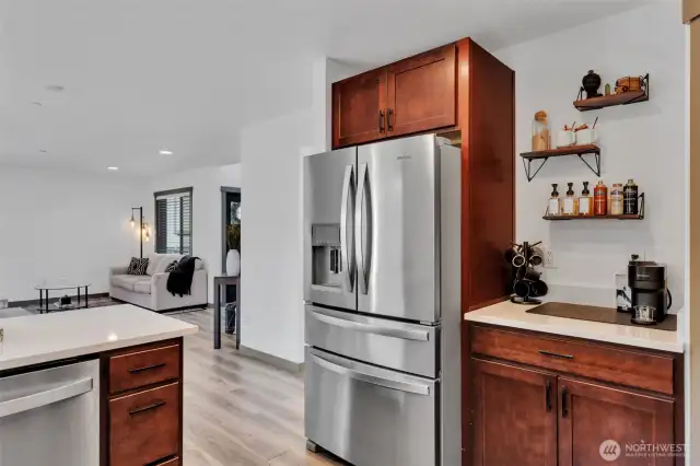 Built-in coffee nook enhances kitchen usability