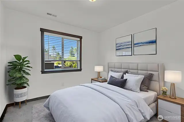 2nd Bedroom on the second level. (This photos has been vitually staged)