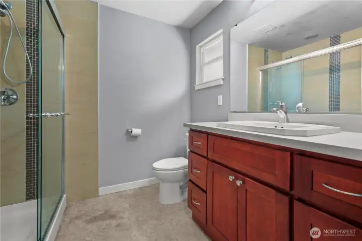 Primary with tile shower