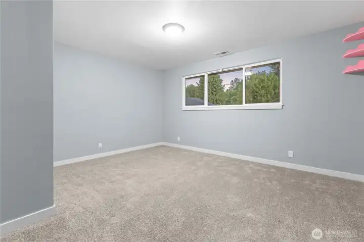 Bedroom with new carpet