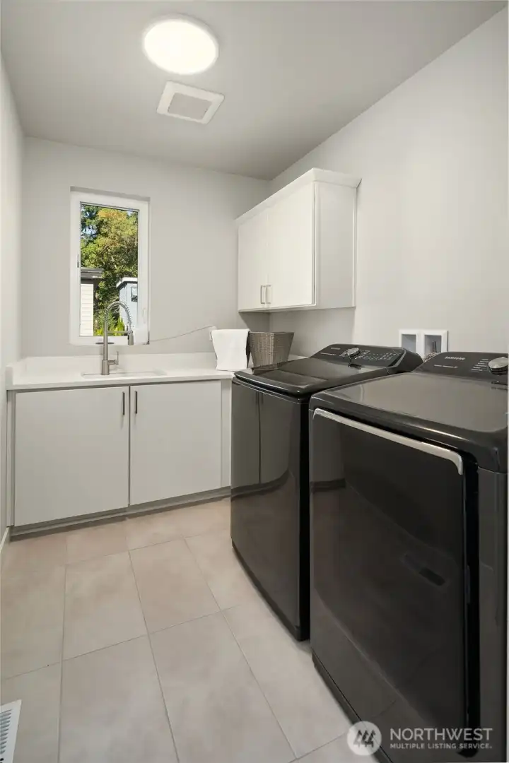 Light filled laundry room