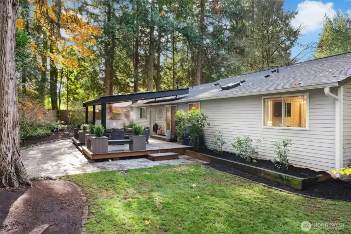 Newly installed stone patio