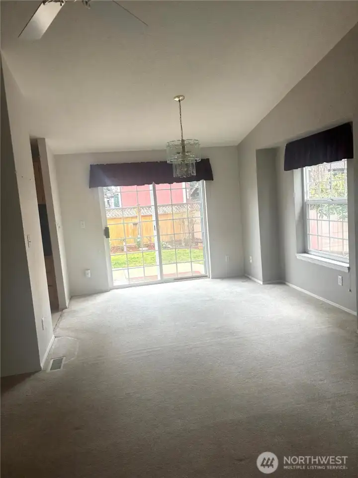 Dining room which overlooks private patio