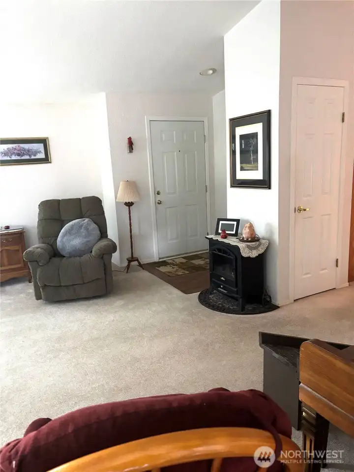 Front door in living room