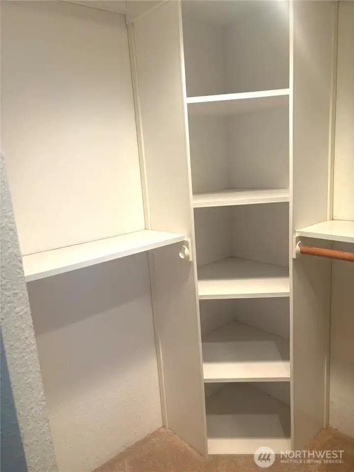 Walk in closet in bedroom