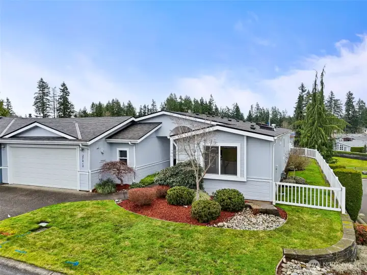 Corner lot giving more privacy.