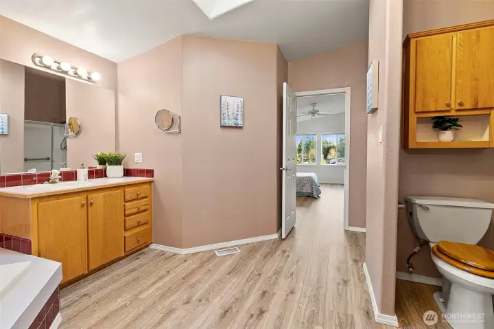 Another view of the roomy primary bathroom