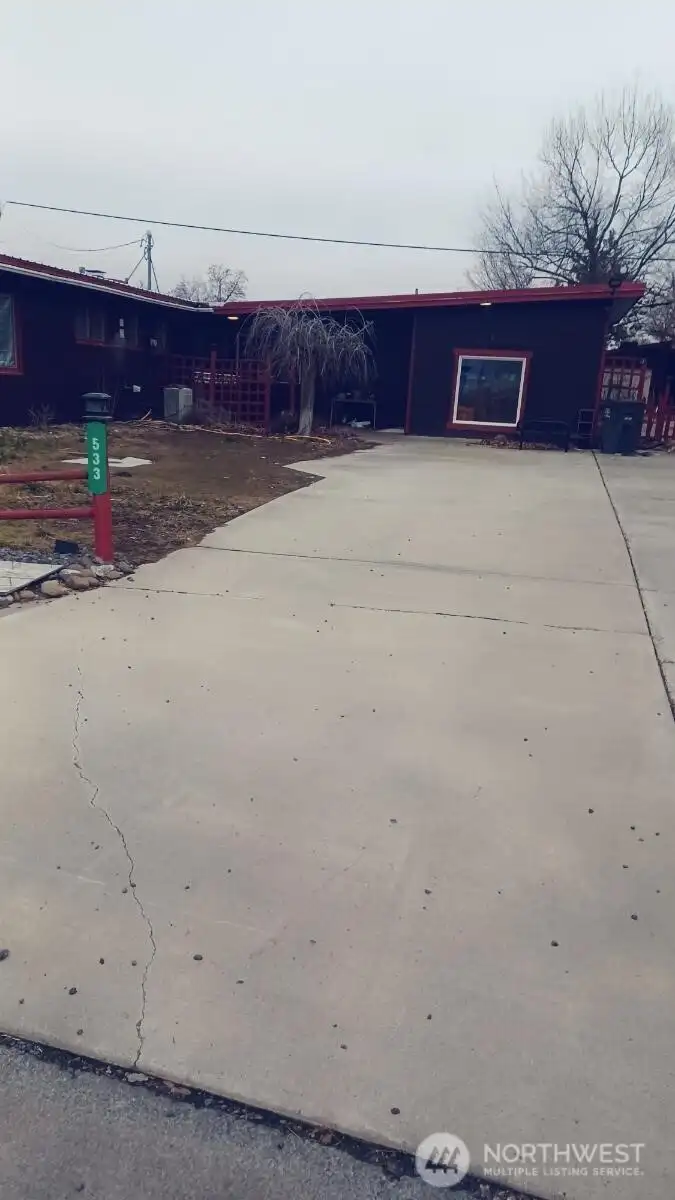 front cement drive way office front