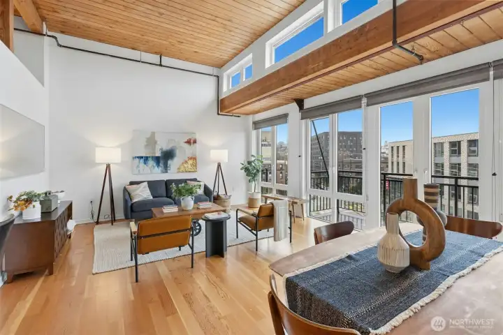 The clearstory provides a great deal of light into this home