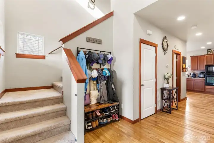 View from front door or staircase, main floor hallway