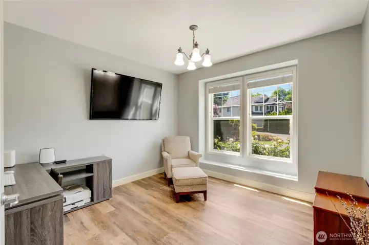 This office is located off to the right of the main entrance.