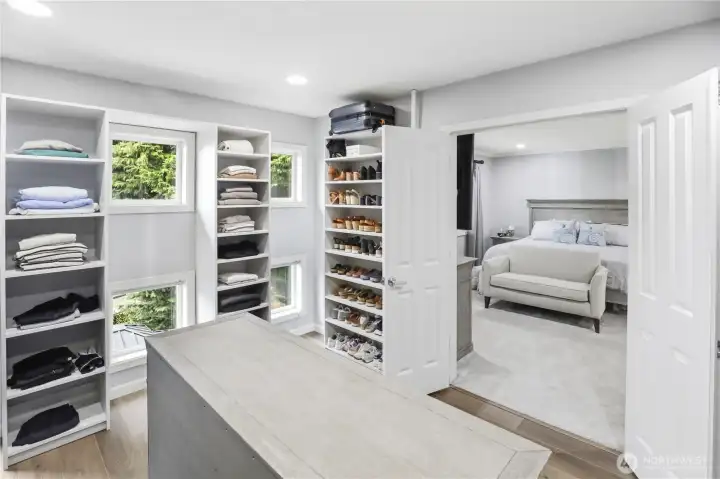 Newly designed primary closet!