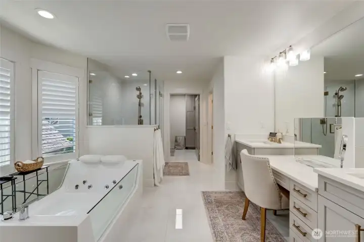 Fully remodeled primary bathroom.