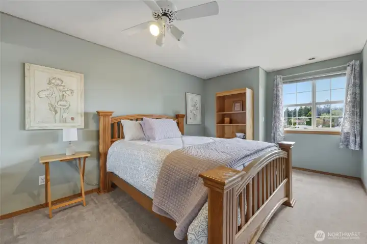 Bedroom #3 has ceiling fan, and mirrored closet doors as well.