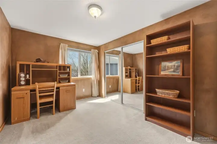 4th room at the top of the stairs also has mirrored closet doors, and has been a perfect office/hobby/craft room.