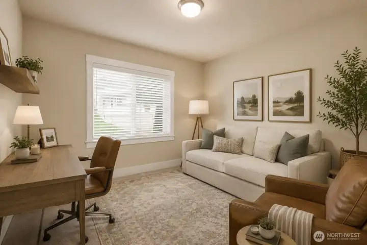 Virtually Staged Main Floor Bedroom/Den