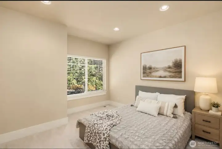 Virtually Staged Upstairs Bedroom