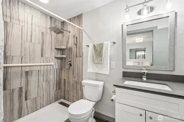 Ensuite bathroom with walk in shower....