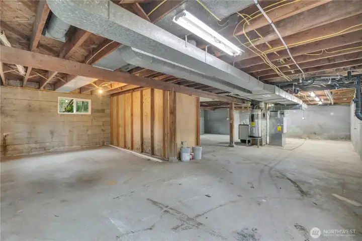 Unfinished basement that offers great potential for customization