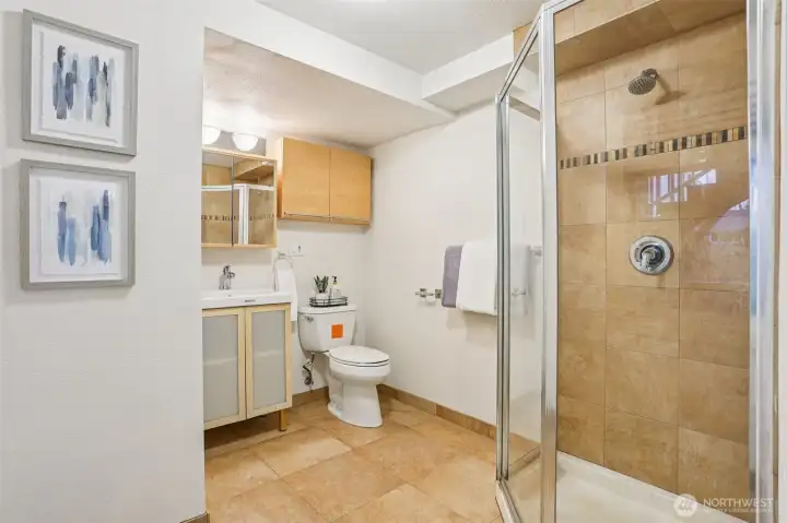 Lower level 3/4 bathroom. Lower level 3/4 bathroom.