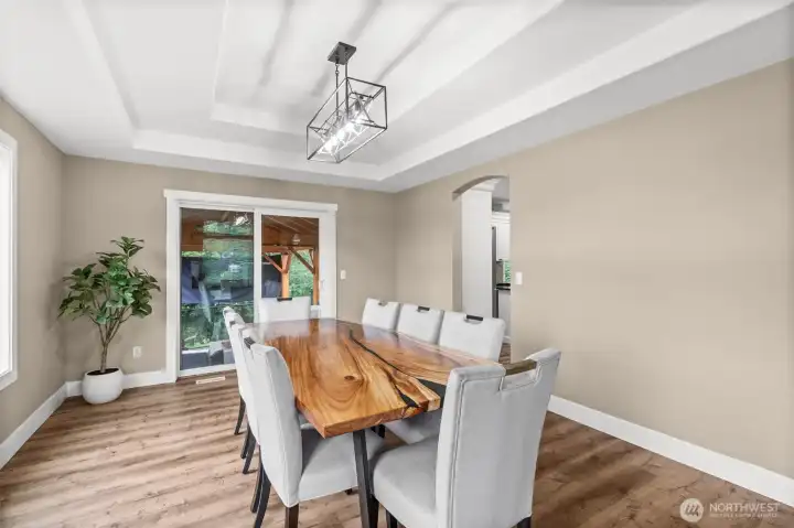 Tray ceiling to add dimension.