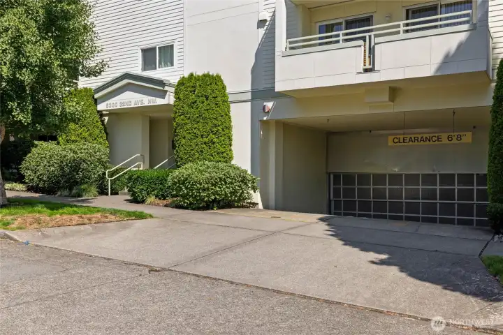 Garage entrance for storage & parking Garage entrance for storage & parking