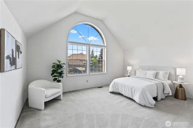 Large windows in primary enchant you while the size of the room is perfect!