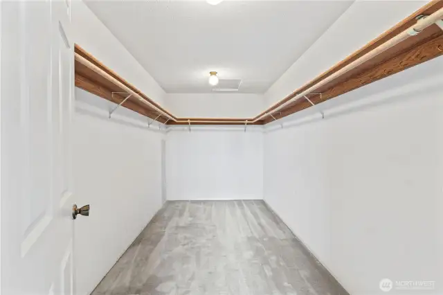Massive walk in closet in the primary suite!