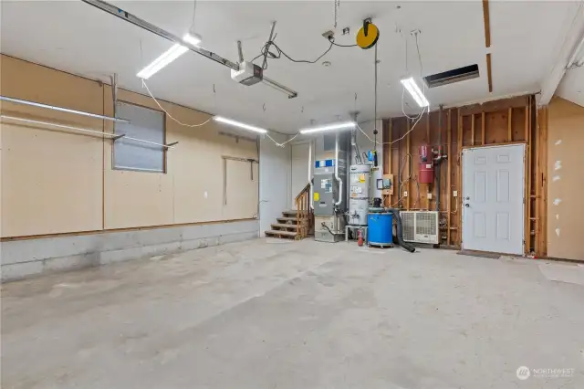 Garage with shop area