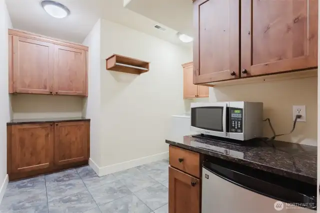 Food and refreshment station situated just inside the laundry room