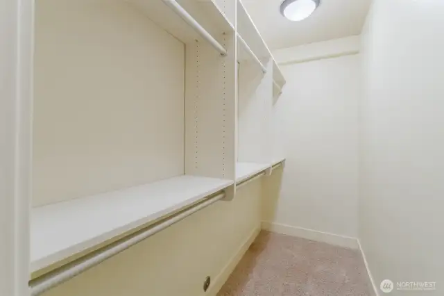 This bedroom has a fantastic walk-in closet!