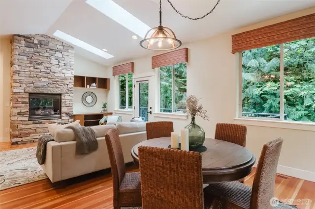 Dining space between the kitchen and living room