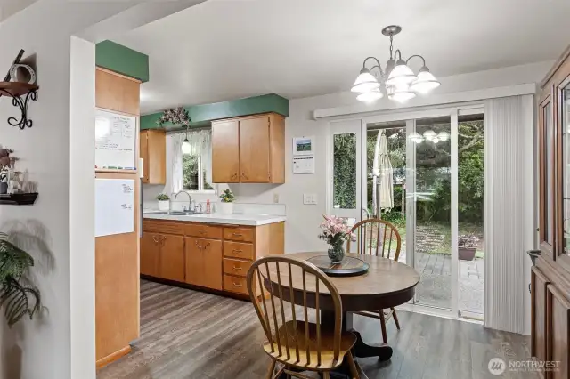 Dining room with slider to back yard.