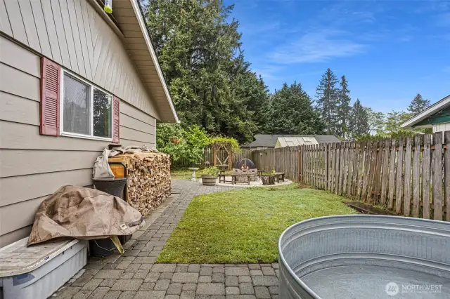 Patio area extended to a pool deck area (pool does not convey) with option to add electrical if needed.