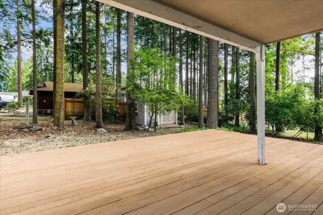 Spacious Back Deck off of Den and Kitchen.