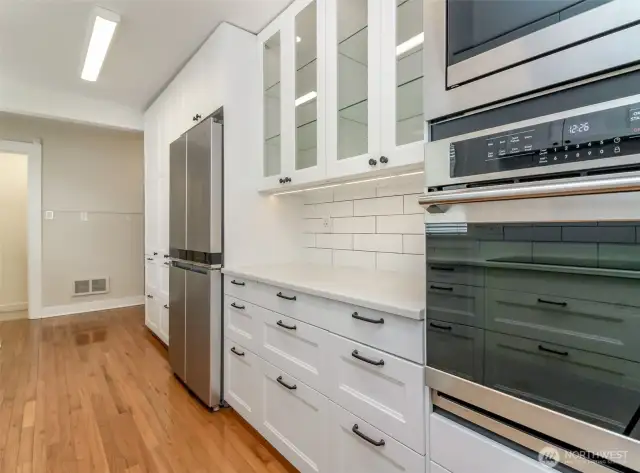 Stainless steel appliances and under cabinet lighting!