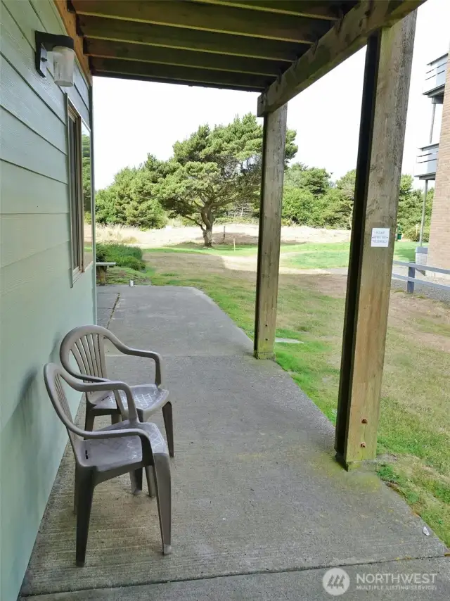 Rear Patio leading out to the Backyard.