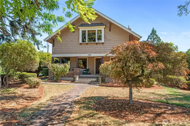 Mature landscaping throughout yard.