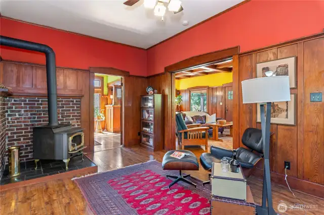 Gorgeous pocket doors that separate sitting room from living room.