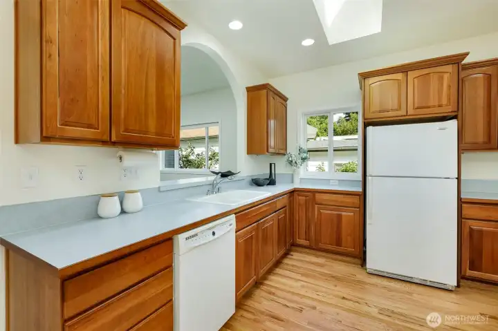 Spacious kitchen with breakfast nook.