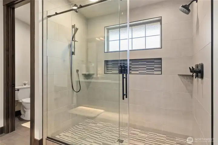Another view of the step-in shower in the primary bath.