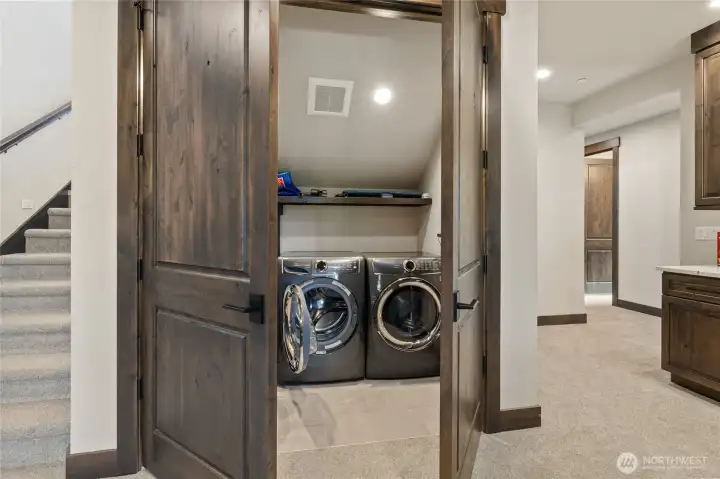 Laundry area on lower level.